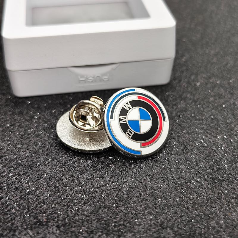 For BMW 50th E36 E39 E46 E60 Retro Handmade DIY Wallet Backpack Clothing Waistband Decorative Buckle Car Badge Shield Accessorie Sdvr52