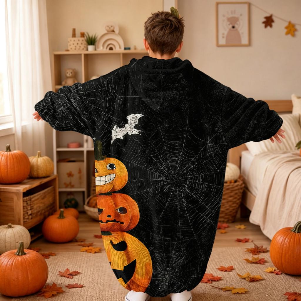Halloween-printad flanellpyjamas för småbarn och barn