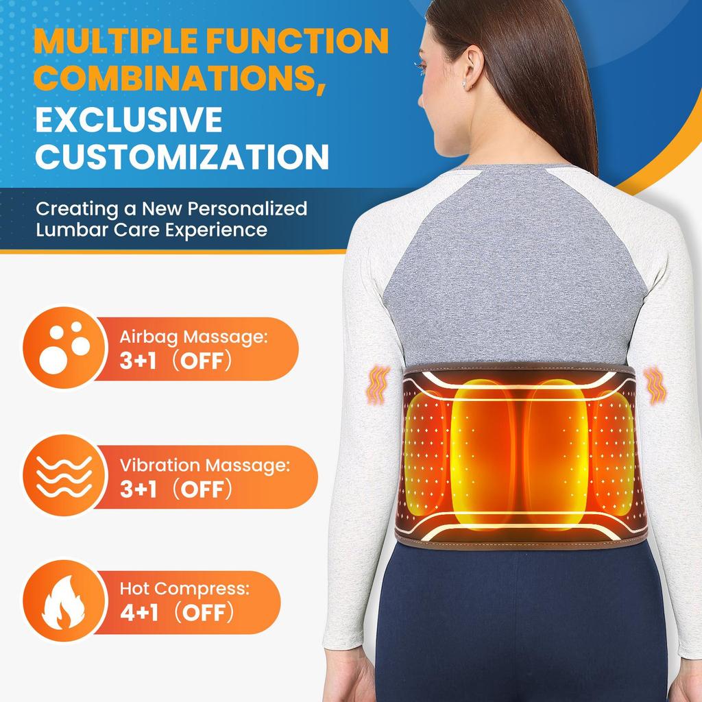 Smart Wireless Heating Lumbar Support & Massager Belt