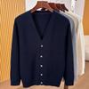 Herren Minimalistischer Business Casual V-Ausschnitt Strickjacke Pullover
