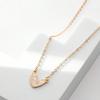 1pc Asymmetrical Golden Heart Pendant Necklace, Fashionable Delicate Minimalist Clavicle Chain, Versatile Design