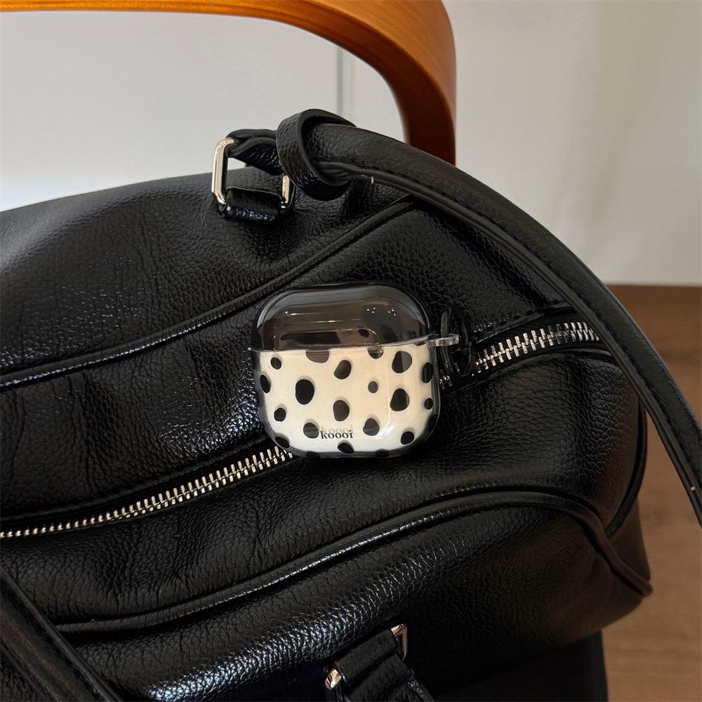 Applicable to Apple AirPods 1 /1 generation simple transparent black spot earphone cover PRO1 contrasting color Bluetooth case PRO1