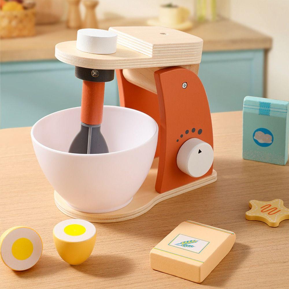 Montessori Simulation Wooden Coffee Machine Blender Cooking Food Model Set  Girls Boys