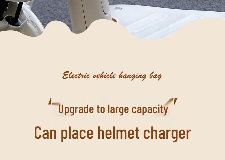 Waterproof Electric Bike Handlebar Bag - Large Capacity Helmet & Front Storage Pouch