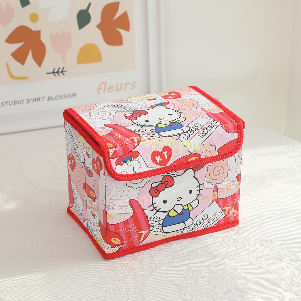 

Hello Kitty Kuromi Cinnamoroll Melody Узор в клетку Складной откидной ящик для хранения для макияжа и офисных принадлежностей KT Cup