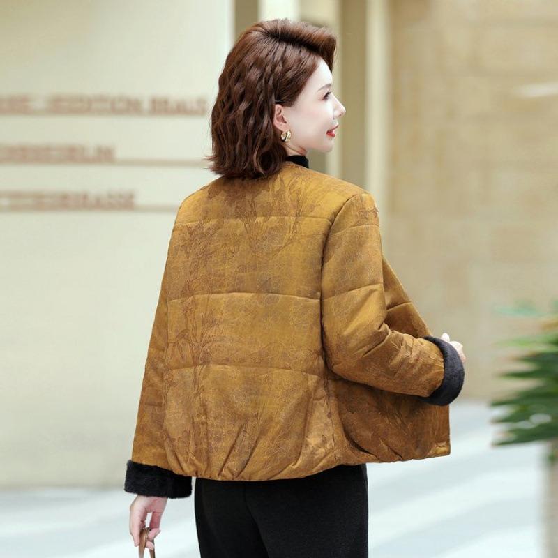 New loose round neck short coat autumn and winter new casual versatile thin top cotton coat