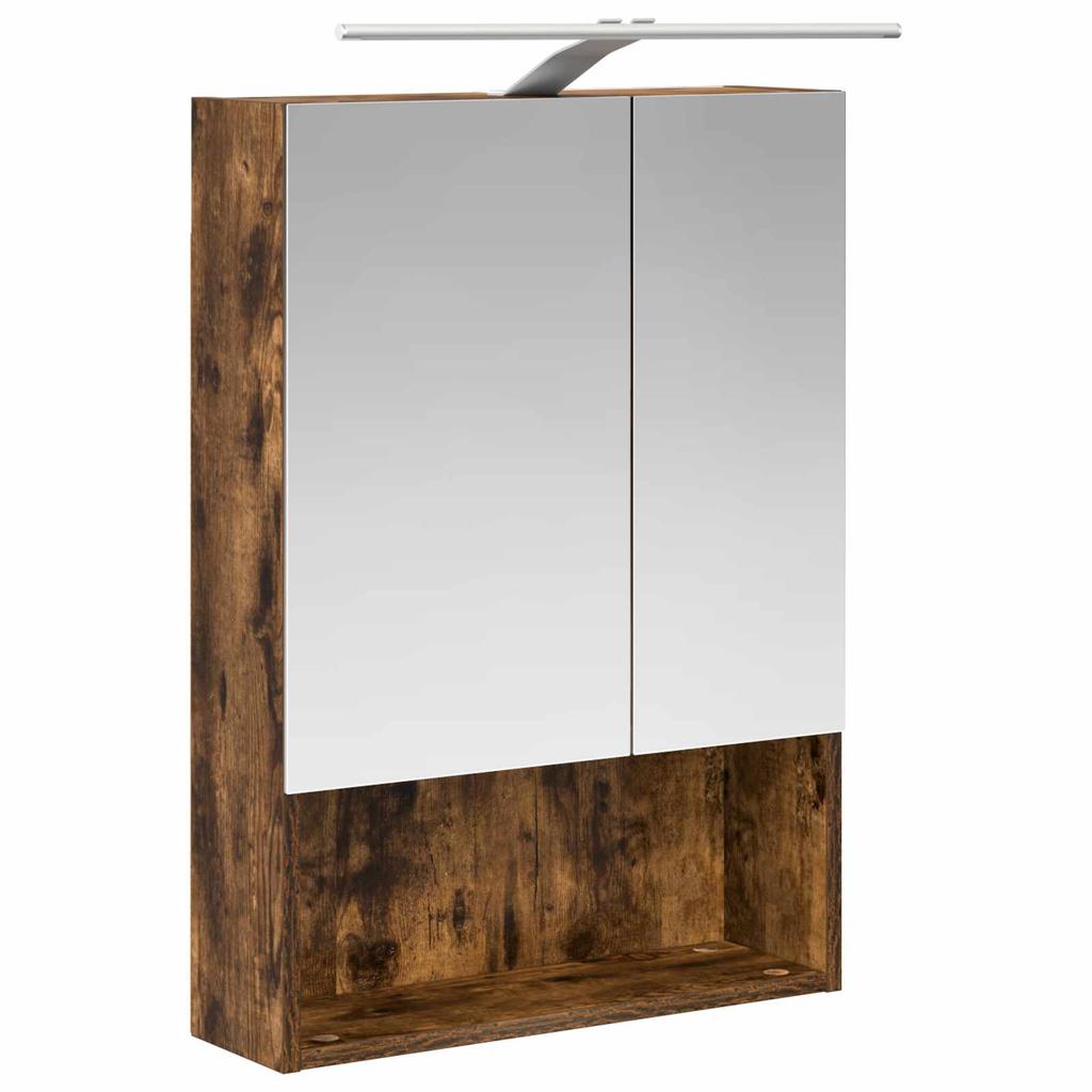 Bathroom Mirror Cabinet Smoked Oak 50 x 14.5 x 70 cm