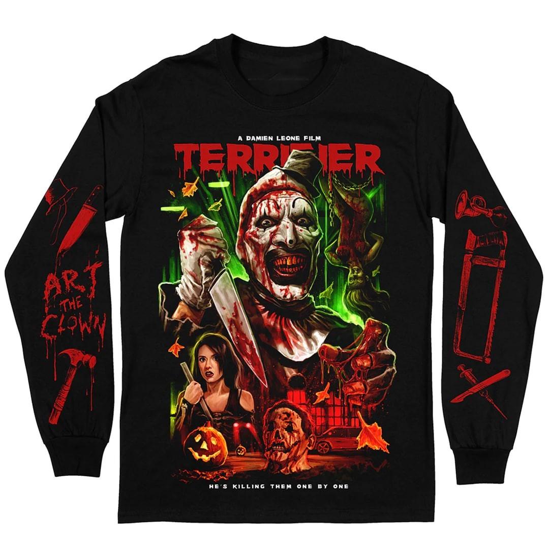 Terifier Horror Art The Clown Graphic AOP Sweatshirt Gift Halloween S