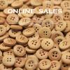 5Pcs Wooden Four-Eye Button Knitted Cardigan Shirt Sleeve Collar Buttons Children'S Clothing Versatile Clothes Decorative Wooden Buttons