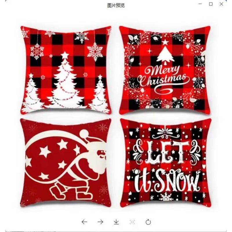 New Christmas Pillow 4 Combination Picture Pillow Cushion Pillowcase Home Office Pillowcase
