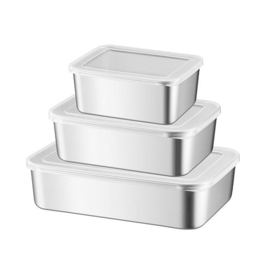 Stainless Steel Lunch Box with Lid Airtight Square Bento Box for Meal Prep Lunch Refrigerator Stackable Oven Safe Food Storage Container