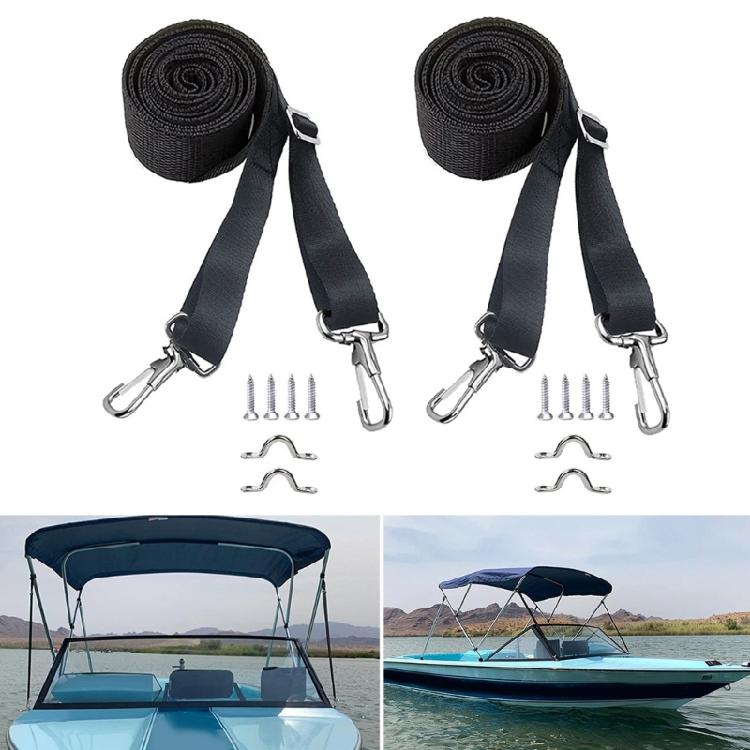 2/4pcs Adjustable Bimini Top Straps with Snap Loop Marine Nylon Top Straps
