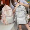 Schoolbag high value Japanese plaid small fresh junior high school students large capacity new school style casual versatile backpack