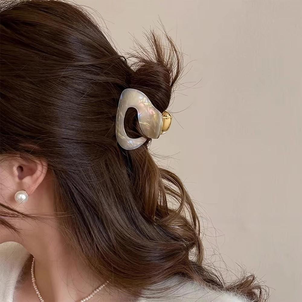 Elegant Geometric Hair Claw Acetic Acid Hair Clip New Shark Clip Hair Accessories