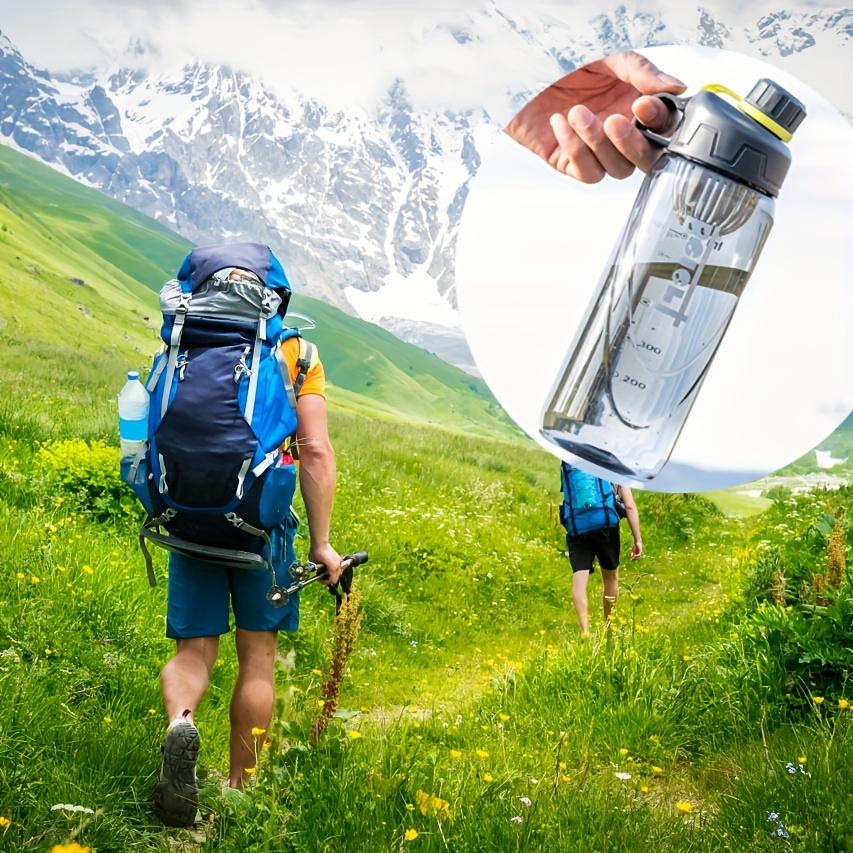 1pc Durable 1 Liter Sports Bottle, Shatterproof & Easy Clean Wide Mouth, for Running Camping Fitness, BPA Free Plastic