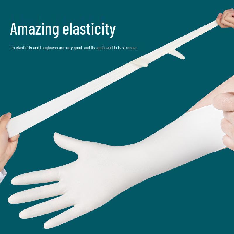 Latex Rubber Gloves - Food Grade, Acid and Alkali Resistant for Laboratory, Catering, Beauty, and Household Cleaning.