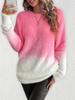 Elegant Women's Wool Gradient Knit Sweater - Autumn/Winter Collection, Round Neck