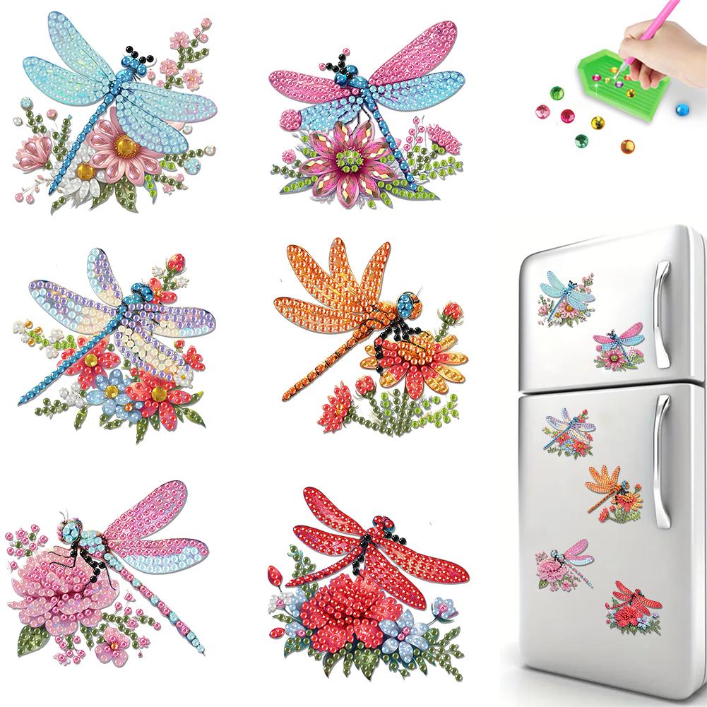 6Pcs Diamond Art Kits Fridge Magnets Diamond Art DIY Diamond Art Refrigerator Magnets DIY Art Crafts for Adults Beginners