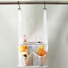 With 2 Hooks Hanging Mesh Bag Practical Bath Storage Bag Durable Shower Organizer  Bathroom
