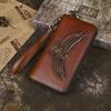 New Top Layer Cowhide Wallet, Long, Men's and Women's Universal, Large Capacity Multi Slot Wallet, Leather Phone Bag