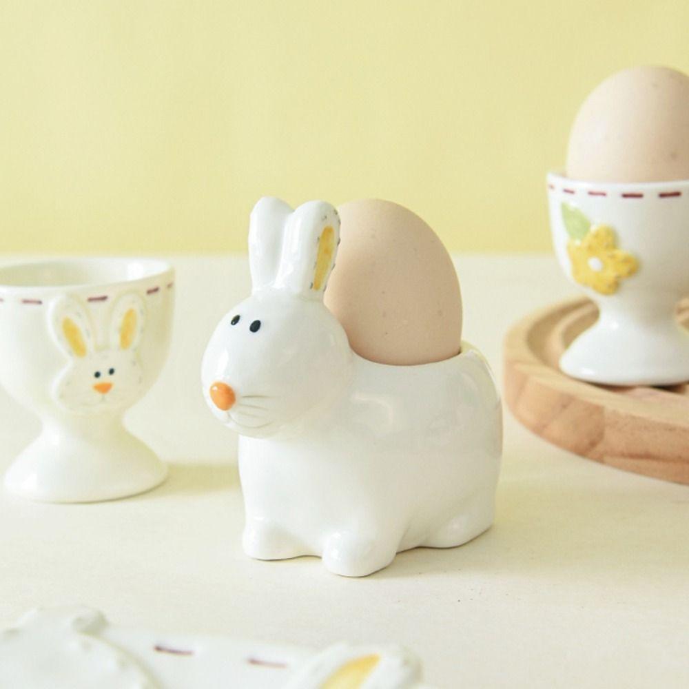 3D Cartoon Egg Cup Rabbit Bee Steamed Egg Cup Creative Egg Holder New Home Gift