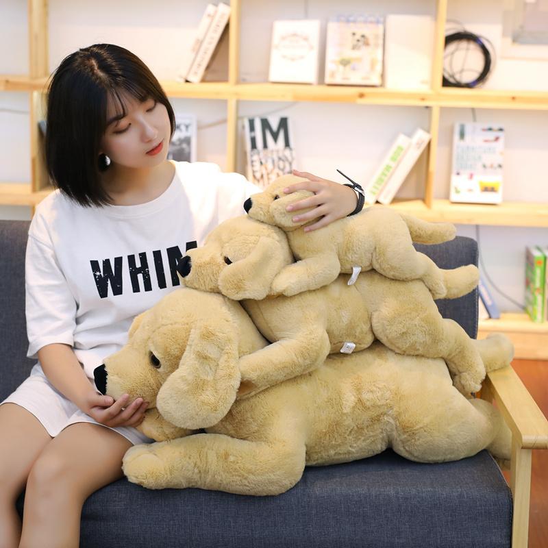 40cm 80cm Simulation Labrador Plush toy Stuffed Lifelike Dog Animals Toy Soft Dog Pillow Hug Message Pillow Office Gift for Her
