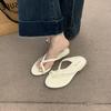 Fashion Female Shoes Cross-Tied Rubber Flip Flops Low Ladies' Slippers 2025 Hawaiian Silver Slides Shoes Low Woman's Slippers Cross-Tied