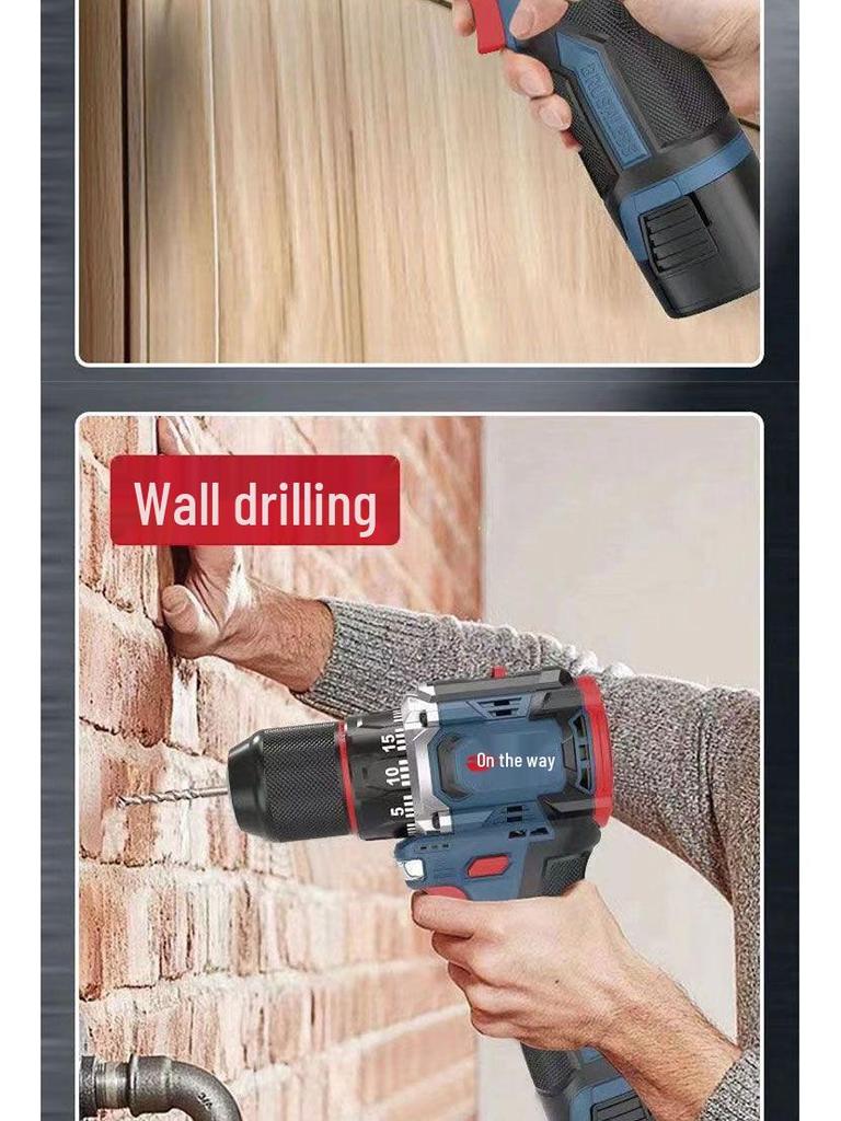 High-Power Cordless Copper Brushless Drill with Rechargeable Electric Screwdriver