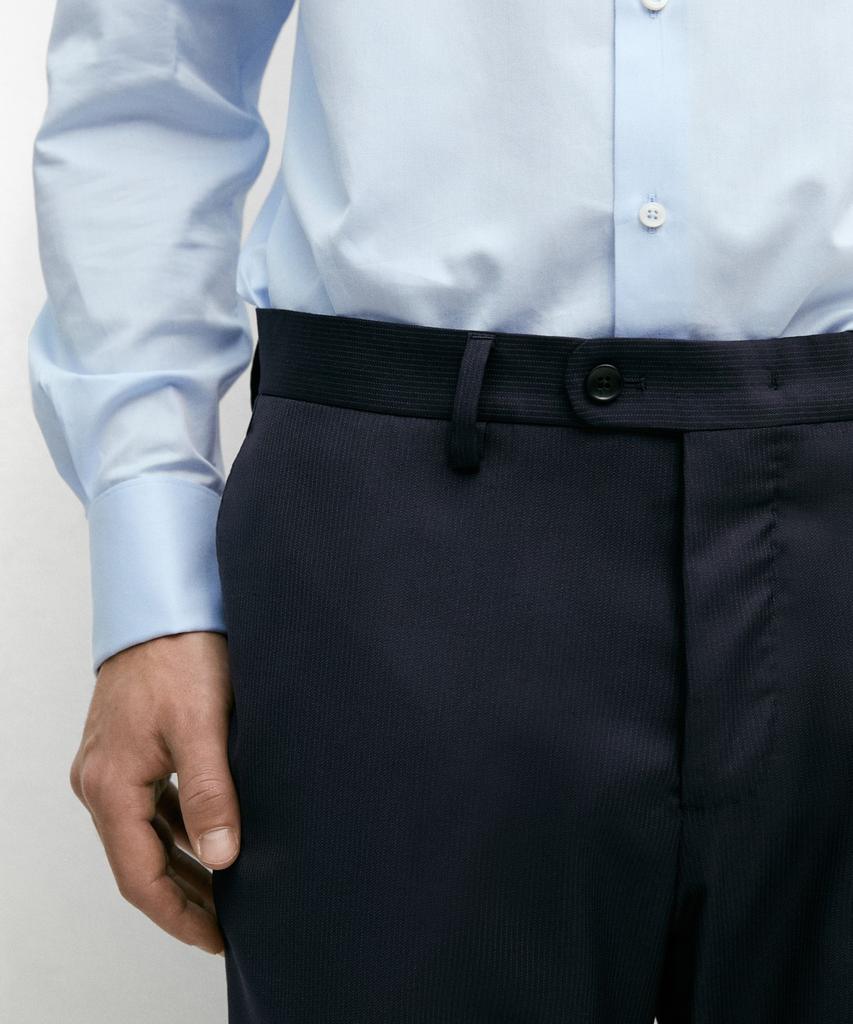 Masimodutti Striped Wool Blend Suit Pants