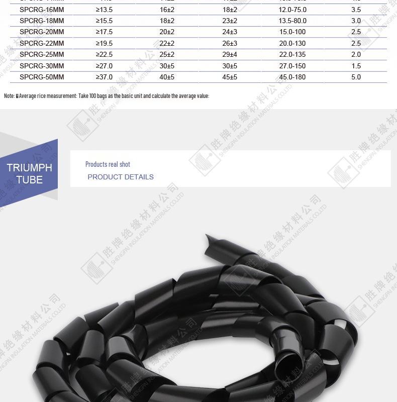 Shengpai PE Cable Management Sleeve - Black/White Optional Wire Organizer with Protective Roll-End Strap
