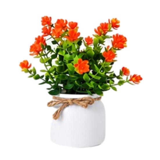 Mini Simulated Potted Plant, Maintenance-Free Desktop Decor, Rustic Style Mini Flower Pots, for Office Bathroom Bookshelf Spaces J