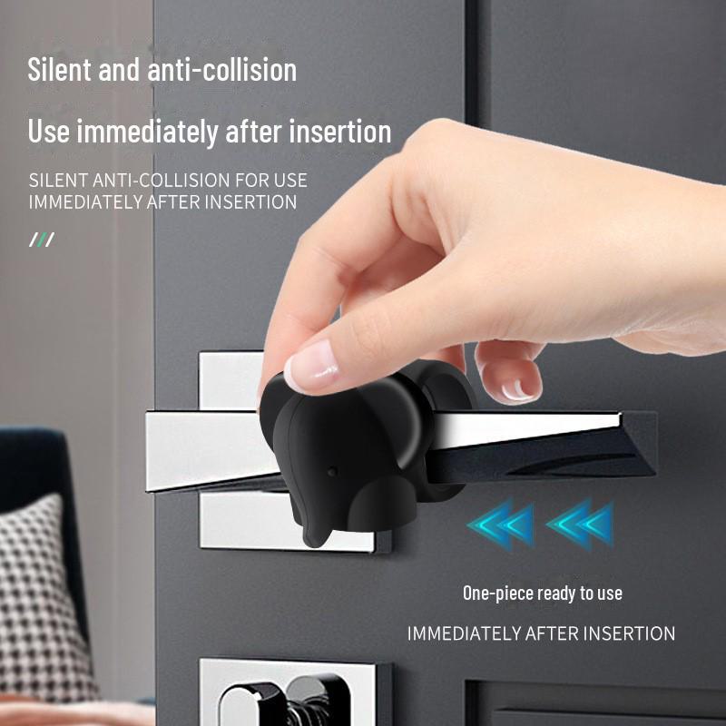 Opritor de mâner de ușă din silicon, anti-coliziune, fără perforații, pentru baie