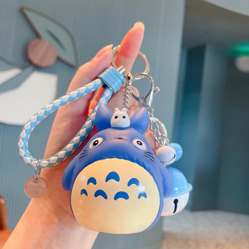Kľúčenka Totoro Kreslený Anime Roztomilá Mačka Bábika Figúrka Totoro Kožený Remienok Krúžok na kľúče Taška Kľúčenka do auta Vianočné Darčeky