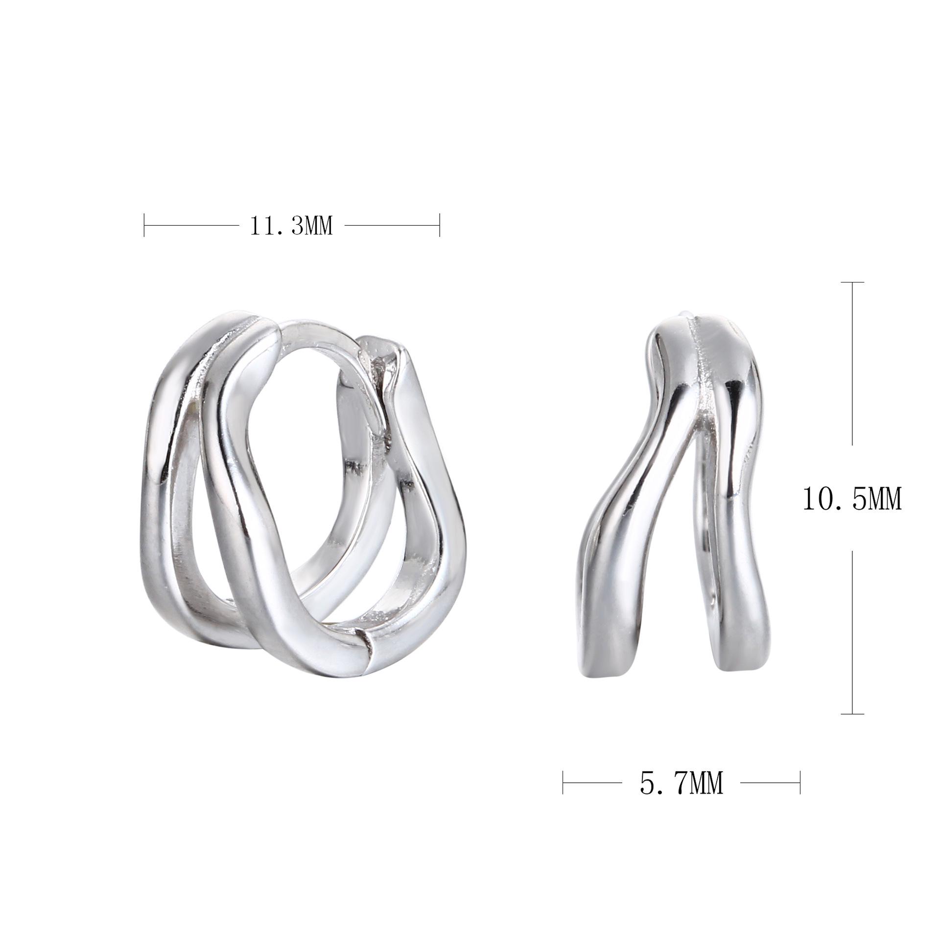 

European and American S925 Sterling Silver Double Circle Ear Cuffs - Simple, Fresh, Creative Design. Sterling Silver