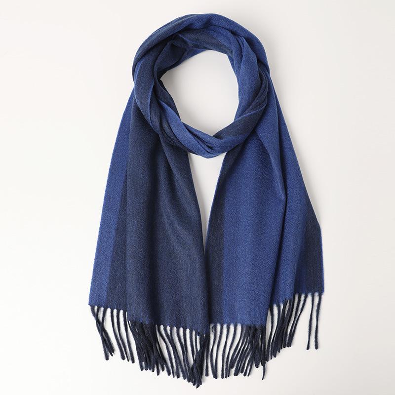 Cashmere color matching warm scarf plain tassel lengthened fashion trend men's and women's autumn and winter scarf