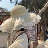 Folding Beach Hat Wide Brim Straw Hat Fashion Sun Hat  Girl