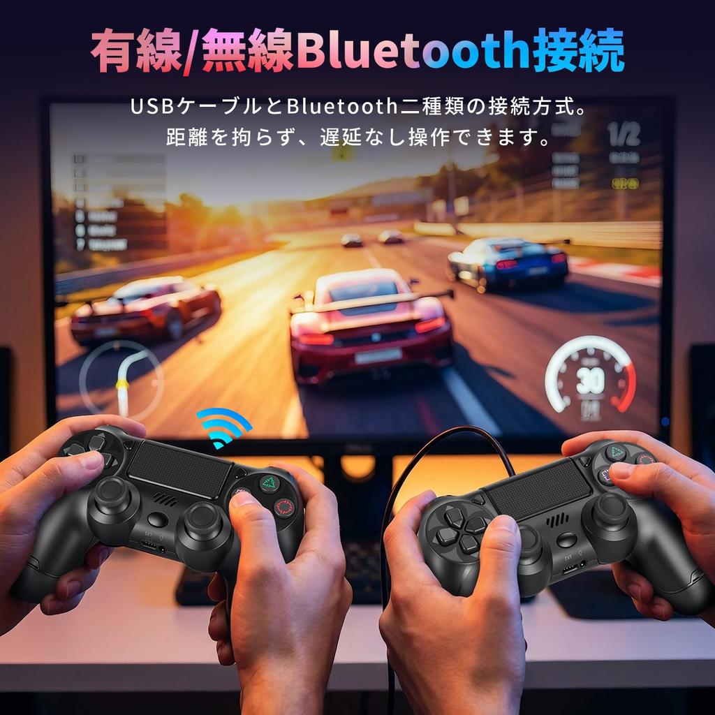 PS4 Controller Innovative Version PS4 Controller PC Turbo Rapid Fire Function Gyro Sensor Dual Vibration Buttons Bluetooth Stable Connection 1000mAh