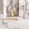 Gold Titanium Steel Meditation Pendant Necklace - Hand Polished Stainless Steel Jewelry