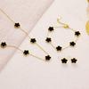 Stainless Steel Clover Pendant Necklace Bracelet Earring Set Minimalist Floral Jewelry Women 2025