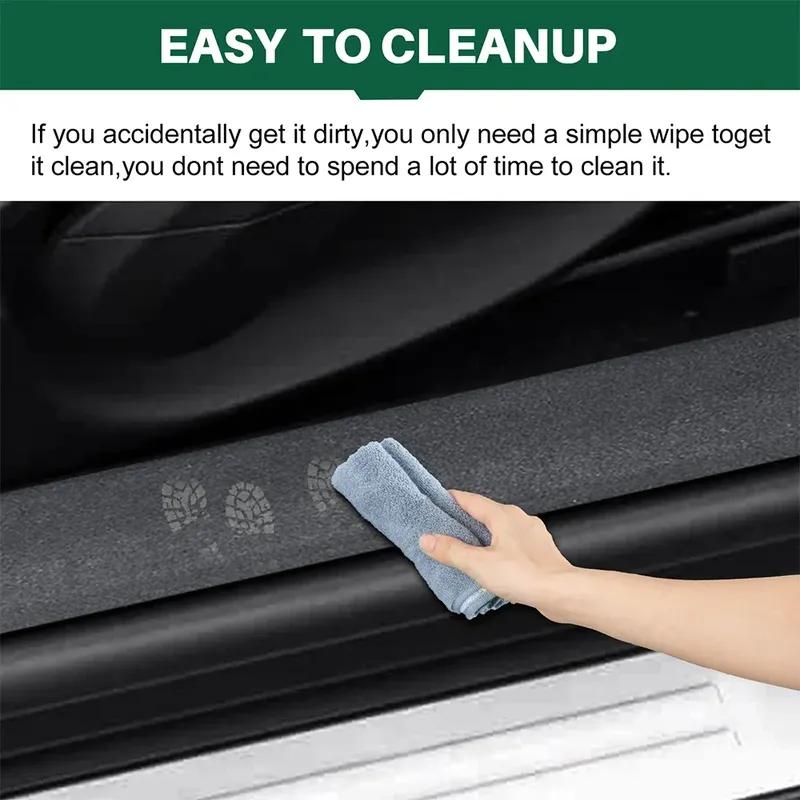 For BMW Mini Cooper S F66 F67 2024 2025 Car Door Sill Stickers Threshold Protector PU Leather Carbon Texture Decals Accessories