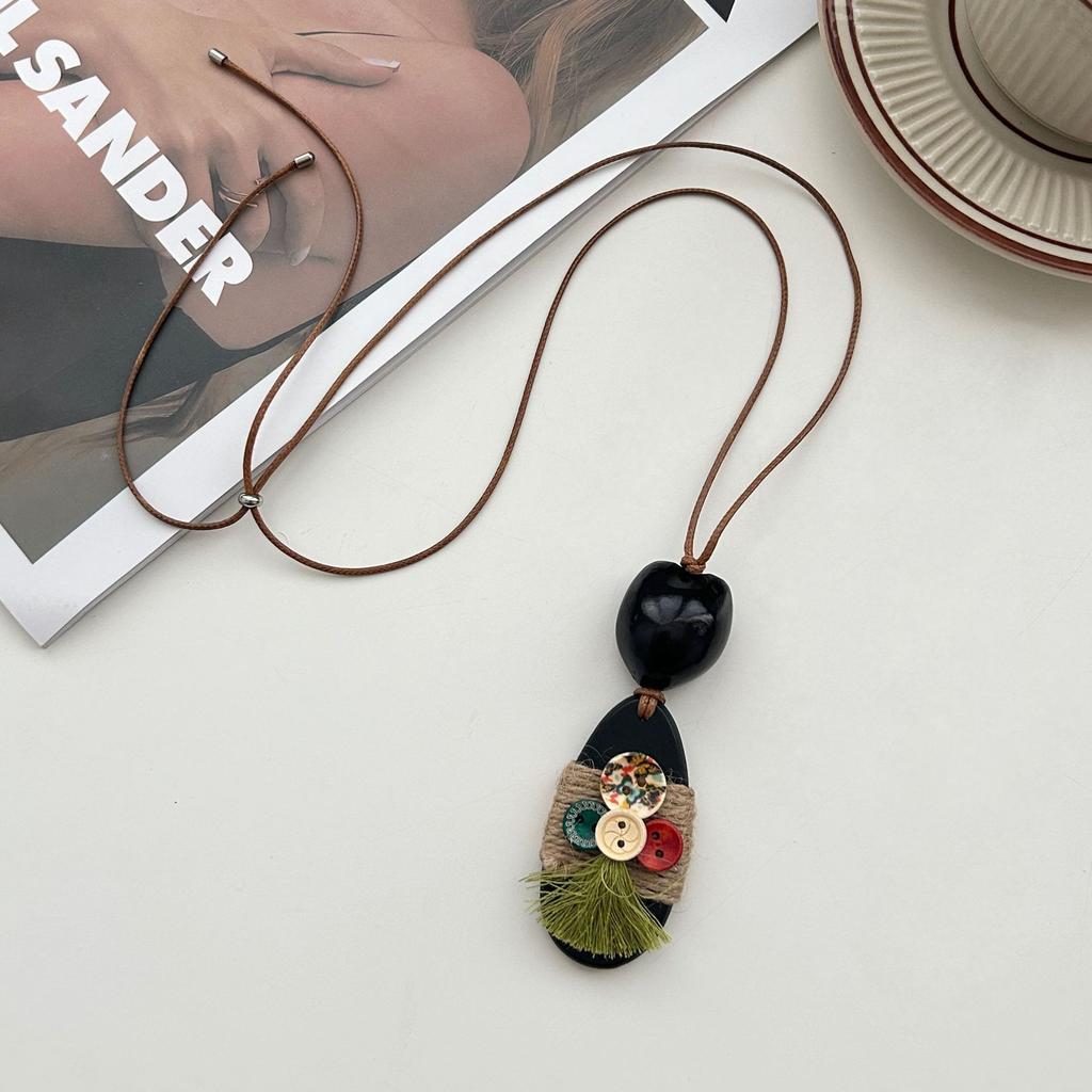 New Chinese Style Retro Design Long Pendant Necklace For Women Sweater Chain