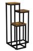 Black Standing Flower Stand Munir Rustic Aged Oak