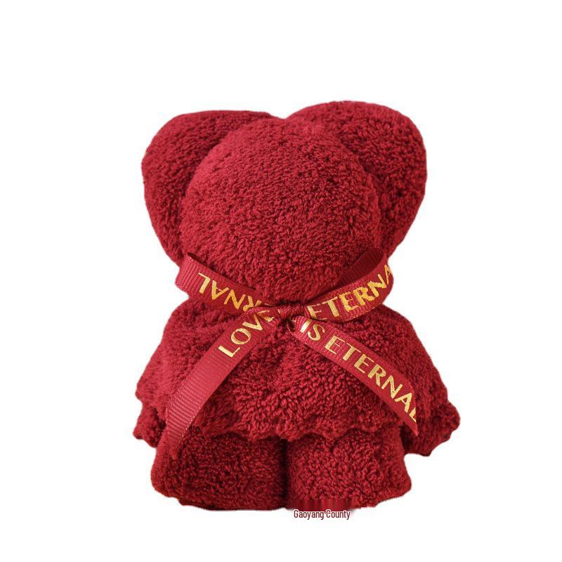 Little Bear Souvenir Towel: Perfect Gift for Weddings, Birthdays, Teacher s Day, Mid-Autumn Fest, and Celebrations 30x30 cm (12x13 cm) фиолетовый