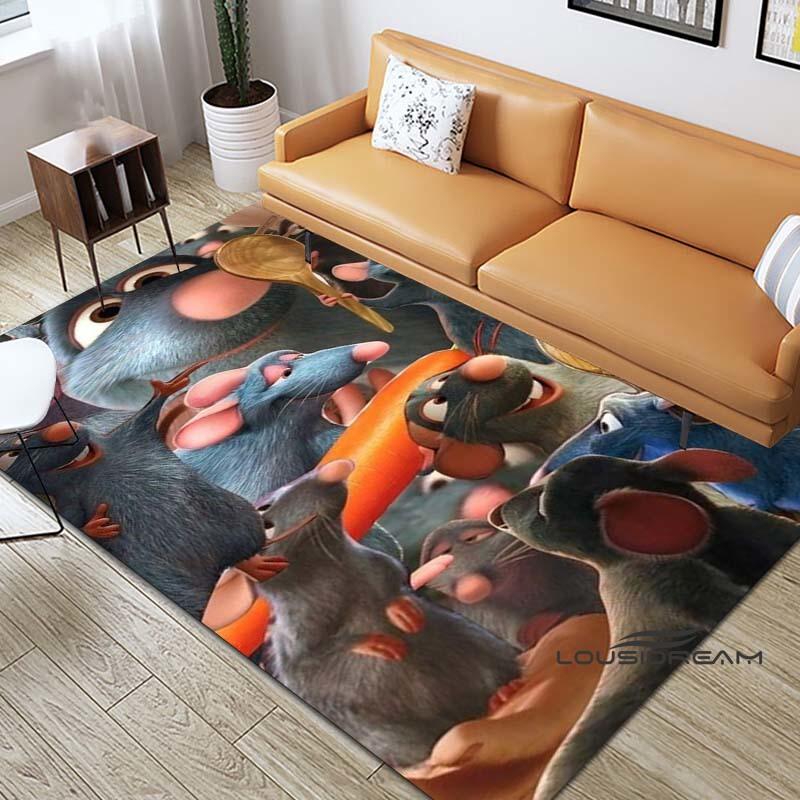Cartoon Ratatouille Print Rug, Non-slip Kitchen Mat, Outdoor Rug, Home Bedroom Decoration, Yoga Mat, Birthday Gift.