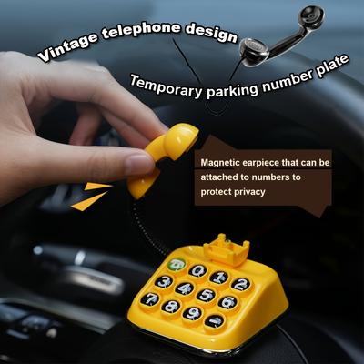 [Creative Car Ornament] Stylish Car Dashboard Ornament | Retro Temporary Parking Sign, Creative And Fashionable Car Number Plate, Hideable Number
