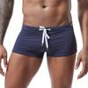 Summer Men Swim Shorts Low-rise Solid Color Beach Tight Swimming Trunks
