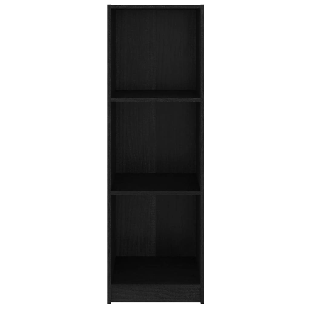 Bookshelf Room Divider Black 36x33x110 cm Solid Pine Wood
