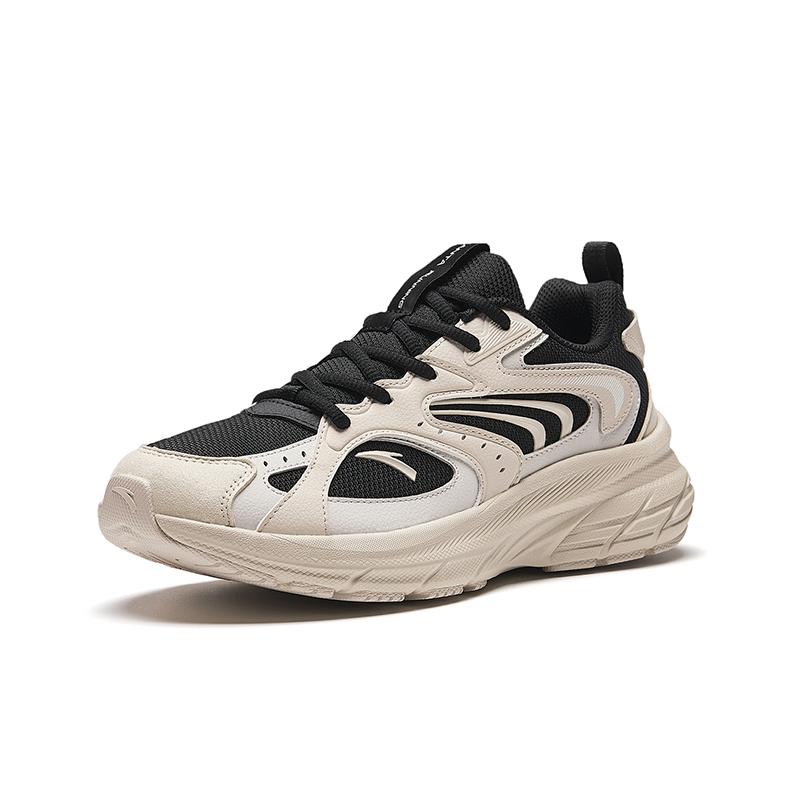 Anta Slip Resistant Cushioning, Wear Resistant Low Top Casual Running Shoes Men's Black White 912345599-3
