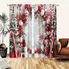 2 Pcs Christmas decorative  print curtains,suitable for bedroom,living room kitchen decoration,home decoration,window decoration
