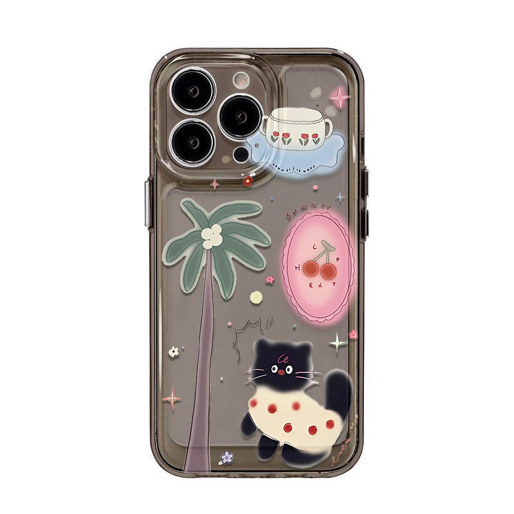 Coconut Cute Kitten for iPhone17promax Space Phone Case Apple 16 Transparent 15/14 Fine Hole